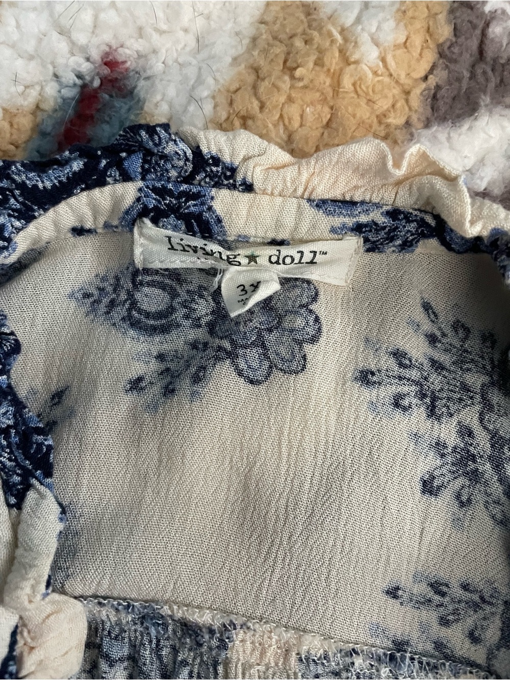 living doll Blue and White Sleeveless Tassel Tie Tunic - Picture 3 of 3